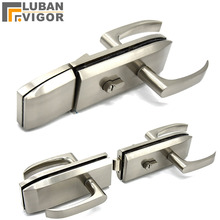 Double glass door handle lock, glass holding hand lock,Drilling on the glass/thickness 10-12mm,office partition parts hardware 2024 - buy cheap