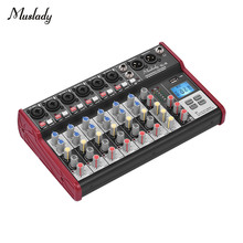 Console de mistura portátil de 8 canais muslady m6 acessórios de música eletrônica 100-240v 2024 - compre barato