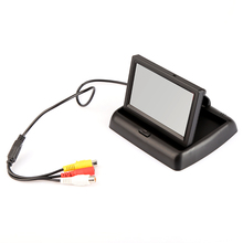 Monitor de seguridad de marcha atrás para coche, pantalla LCD TFT plegable de 4,3 pulgadas para cámara DVD VCR 2024 - compra barato