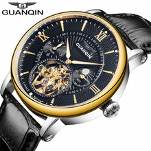 GUANQIN Luxury Top Brand Tourbillon Skeleton Wristwatch Men Fashion Casual Leather Automatic Mechanical Watch Relogio Masculino 2024 - buy cheap