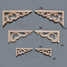 Calcomanía de talla de madera, aplique de esquina, Marco para decorar puertas, figuritas decorativas, miniaturas de madera, apliques de madera decorativos 2024 - compra barato