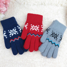 Популярные Теплые зимние толстые перчатки, шерстяные вязаные женские перчатки, зимние варежки со снежинками, зимние перчатки Mitaine Luvas 2024 - купить недорого