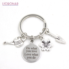 Stainless Steel Key Ring for men flower watering pail hand shovel garden Key Chain Keyring gift for garden lover Jewelry 2024 - buy cheap