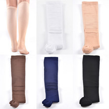 1 Pair  Compression Level Support Knee High Tip Open Varicose Socks Medical Elastic Toeless Socks 2024 - buy cheap
