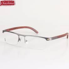 Chashma Super Quality Men's Eyeglasses Titanium Frames Wooden Temple Eyewear Frame Brand Designer Glasses Men 2024 - buy cheap