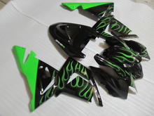 100% Fit For Kawasaki ZX10R 2004 2005 NINJA Fairing Kit ZX 10R 04 05 Green Flames In Black Plastic Fairings Set SZ20 2024 - buy cheap