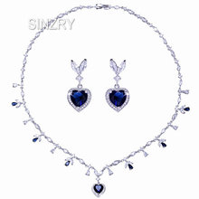 SINZRY New luxury bridal jewelry set white gold color cubic zircon heart sweety wedding jewelry set bridal jewelry 2024 - buy cheap