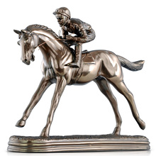Vintage Horse Racing Statue Handmade Jockey Sculpture Sports Souvenir Ornament Art and Craft for Commerce Gift and Office Decor 2024 - buy cheap