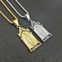 Hip Hop Gold Silver Color 316L Stainless Steel Orthodox Church Virgin Mary Pendants Necklace for Men Women Jewelry 2024 - buy cheap