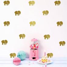 Pegatina de pared de Elefante dorado con dibujos de animales para niños, póster de decoración del hogar, Mural de Arte de PVC, 6,5x8,5 cm x 9 Uds. 2024 - compra barato