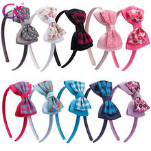 10 Pieces/lot Fabric Ribbon Bow Hairband For Kids Girls Cute Handmade Hard Satin Covered Headband Hair Accessories Hair Hoop 2024 - buy cheap