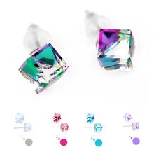 4Pairs Cute Bling Bling Cubic Crystal Stud Earring For Women Girls Rhinestone Earing With Stones Brinco Wedding Jewelry Gift 2024 - compre barato