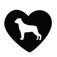 Pegatina de perro giratorio en forma de corazón, accesorios de decoración de ventana para coche, calcomanías impermeables, 12x13cm, negro/blanco, CL012 2024 - compra barato