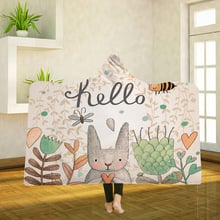 Yoga mat Hooded Blanket Cloak Magic Hat Blanket Thick Double-layer Plush 3D Digital Printing Anime Rabbit Series 2024 - buy cheap