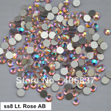 Free Shipping! 1440pcs/Lot, ss8 (2.3-2.5mm) Light Rose AB Flat Back Nail Art Glue On Non Hotfix Rhinestones 2024 - buy cheap