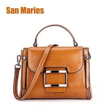 San Maries Luxury Cow Leather Crossbody Bag Handbags Women Famous Brands Shoulder Bags Female High Quality Designer Casual Totes 2024 - buy cheap