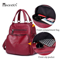 MINOFIOUS 2020 Casual Womens Plaid Soft Backpack Solid School Bag for Teenager Girls Women Fashion Casual College Backpacks 2024 - buy cheap