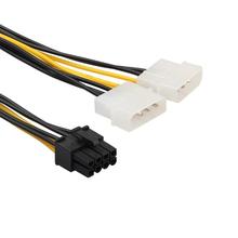 Placa de vídeo de 18cm dual 4pin para 8pin (6 + 2), cabo de alimentação de 4 pinos para 8 pinos, porta gráfica dupla d 2024 - compre barato