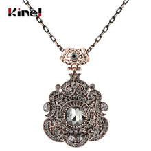 Kinel Bohemia Ethnic Necklace For Women Antique Gold Gray Crystal Statement Pendant Necklace Vintage Jewelry 2018 New Style 2024 - buy cheap