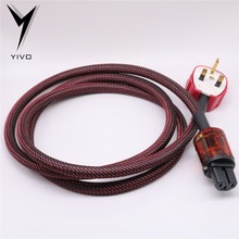Hi-end HIFI Guangzhou YIVO 3 core Pure Copper IEC Female plug Male AC UK Shield 16mm power cord Wire Line 2024 - buy cheap