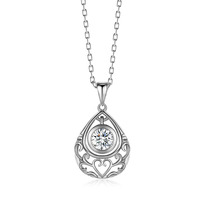 Trendy Water Drop Pendant Necklace for Women 925 Sterling Silver Rhinestone Crystal Skeleton Heart Pendant Girls Jewelry 2024 - buy cheap