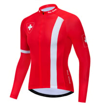 Camisa de ciclismo da suíça 2021 inverno manga longa flanela & sem flanela vestuário de ciclismo reflexivo com zíper 4 bolsos 2024 - compre barato