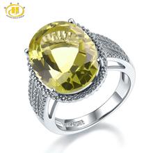 HUTANG 8.58ct Lemon Quarts Women Wedding Ring Natural Gemstone Solid 925 Sterling Silver Cocktail Rings Fine Jewelry for Gift 2024 - buy cheap