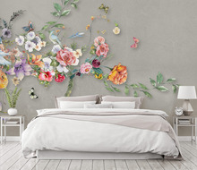 Pegatinas de pared autoadhesivas impermeables, Mural de fondo, Hotel, sala de estar, papel tapiz, calcomanía de Color de flores 2024 - compra barato