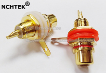 NCHTEK Gold Amplifier Audio Terminal RCA Connector Female Chassis Panel PCB Jack Red&White/Free shipping/10PAIRS(20PCS) 2024 - buy cheap