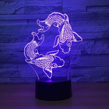 Swimming fish 3D Lava Lamp Creative 7 Color Changing 3D LED Night Light RGB Mood Wedding Decor Gift Bedroom Table Lamp Drop SHip 2024 - buy cheap