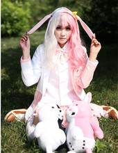 Pendanronpa 2 monomi rosa branco coelho vestido fantasia anime a473 2024 - compre barato