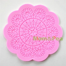 Mom&Pea 0582 Free Shipping Silicone  Round Lace Mold Cake Decoration Fondant Cake 3D Mold Food Grade Silicone Mould 2024 - buy cheap