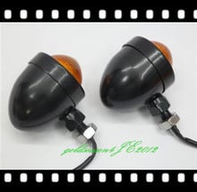 Lámpara tipo bala de señal de giro ámbar negro para Honda VT VTX 750 1100 1300 1800 Shadow 2024 - compra barato