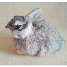 gray rabbit toy plastic& furs simulation animal model about 18x10cm , home decoration Xmas gift w5803 2024 - buy cheap