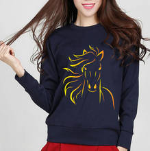 2020 Spring Autumn Horse Stick Figures Cool Women Hoodies Fleece High Quality Warm Sweatshirt Loose Fit Long Sleeve Pullovers 2024 - buy cheap