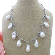 N022809 13x24MM 18'' White Keshi Pearl Necklace 2024 - buy cheap