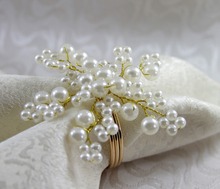 Жемчужный кольцо-цветок для салфетки, держатель для салфеток для свадьбы, украшение для салфеток 2024 - купить недорого
