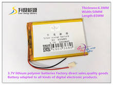 3.7V 3000mAH 635085 polymer lithium ion / Li-ion battery for tablet pc POWER BANK GPS e-book speaker 2024 - buy cheap