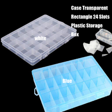 Hot Selling new 24 Slots Plastic blue Storage Box Case Transparent Rectangle office Organizer Beads Earring Jewelry Container 2024 - buy cheap