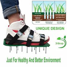 30 * 13cm Grass Spiked Gardening Walking Revitalizing Lawn Aerator Sandals Shoes 1 Pair (Green) 2024 - buy cheap