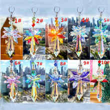 1PCS Rainbow Crystal Guardian Angel Chakra Suncatcher Prism Rear View Mirror Car Pendant Hanging Decor 2024 - buy cheap
