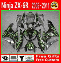 Kit de carenado de llamas verdes para Kawasaki NINJA ZX6R 2009 2010 2011 09 10 11 (personalización gratuita), carenados g33 2024 - compra barato