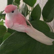 12PCS,10*4*4.5CM Decorative Mini Pink Bird Artificial Foam Feather Love Birds With Clip For christmas decoration,Wedding,Home 2024 - buy cheap