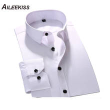 2019 Large Size Men's Business Shirts Man Casual Long Sleeve Shirt White Solid Male Social Dress Shirt Mans Wedding Shirts XT523 2024 - buy cheap
