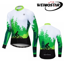 WEIMOSTAR-maillot de Ciclismo de manga larga para hombre, ropa reflectante de secado rápido para bicicleta de montaña, talla estadounidense 2024 - compra barato