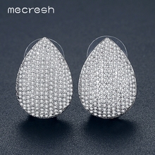 Mecresh-Micro pendientes redondos de 2 colores para mujer, joyería de Navidad para boda, pequeños pendientes de dama de honor en forma de lágrima EH1116 2024 - compra barato