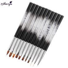 Monja Nail Art Acrylic UV Gel Extension Carving 3D Wide Liner Grids Flower Gradient Painting Drawing Pen Brush Manicure Tools 2024 - buy cheap