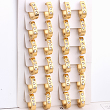 LUXUKISSKIDS 12pcs/lot Gold Steel 316L Stainless Steel Zircon Korean Jewelry Hoop Earring Set For Women-300901 2024 - buy cheap