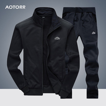 2020 Men's Casual Tracksuit Men 2 Pieces Set Autumn Spring Polyester Fleece Sweatshirt Gyms Jacket+Pants Male Sweat Jogger Suits 2024 - buy cheap