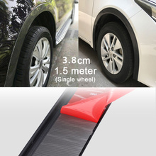 1 pcs 3.8X 1.5meter Width Carbon Fiber or Black Car Fender Flare Wheel Eyebrow Protector Lip Wheel-arch Trim Protector Lip 2024 - buy cheap